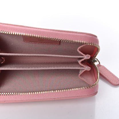 Chanel Iridescent Caviar Chevron Quilted Zip Coin Purse Pink 5 of 7