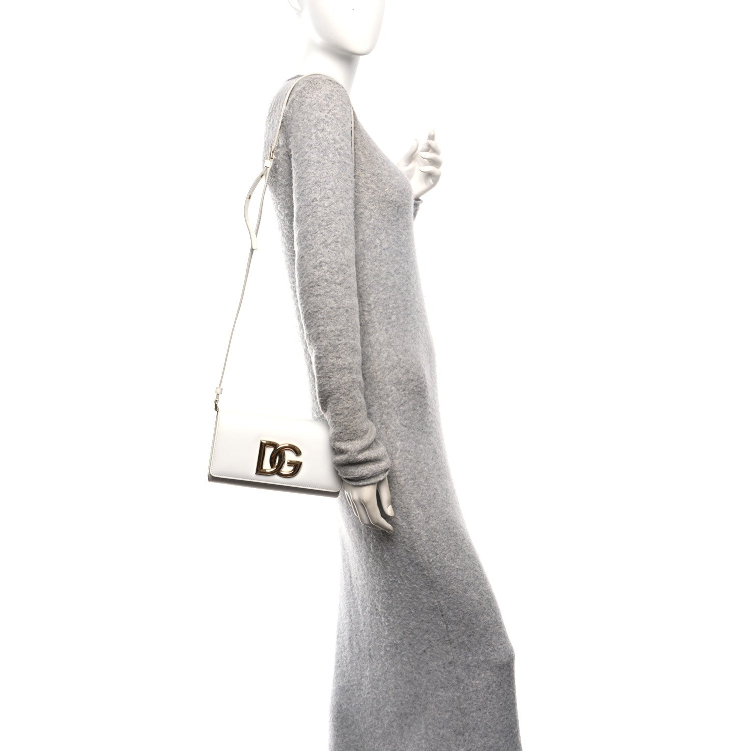Dolce & Gabbana Calfskin DG Millennials Crossbody Bag White 2 of 9