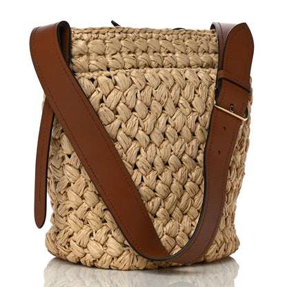 Prada Raffia City Calf Bucket Bag Naturale Cognac 2 of 8