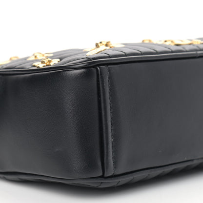 Prada Soft Calfskin Floral Diagramme Bag Black 9 of 12