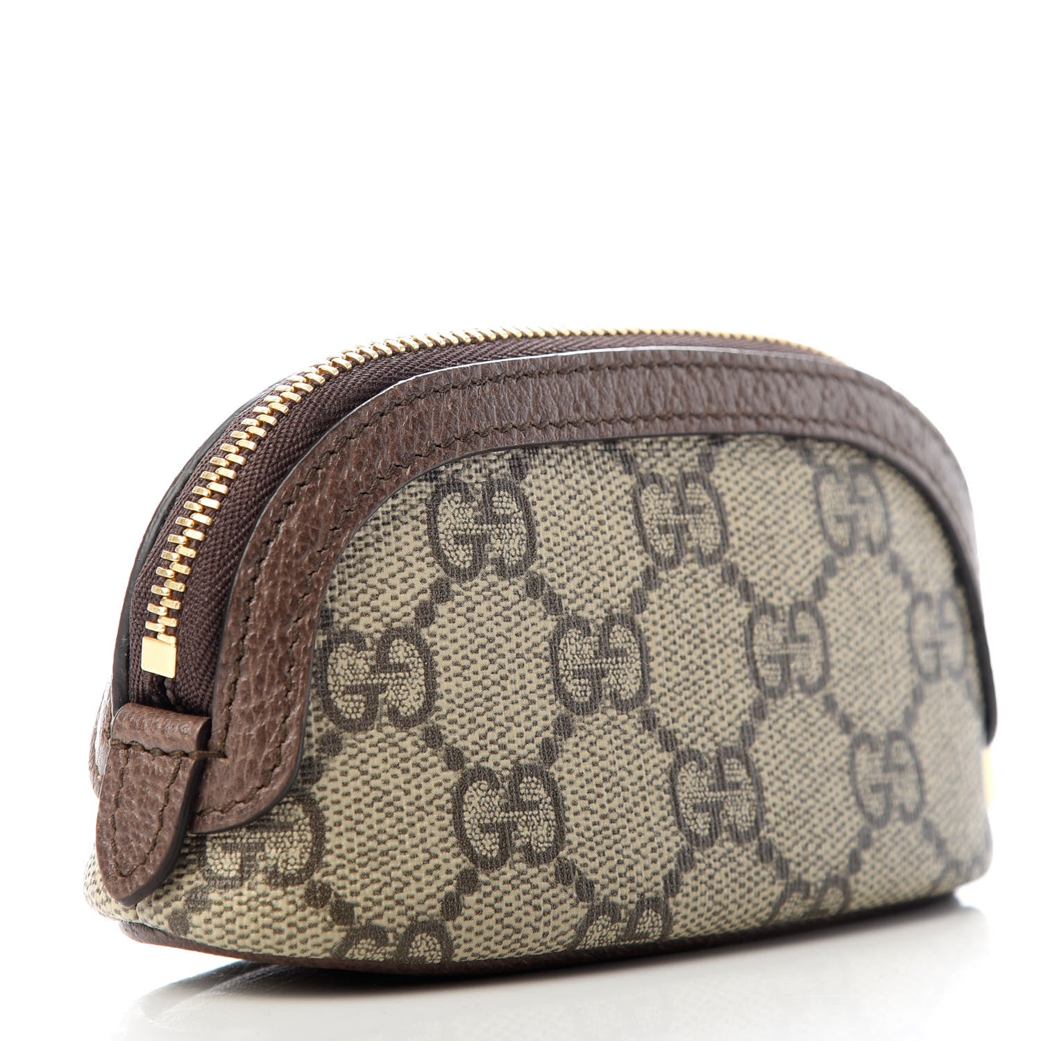Gucci GG Supreme Monogram Web Ophidia Dome Key Pouch Beige New