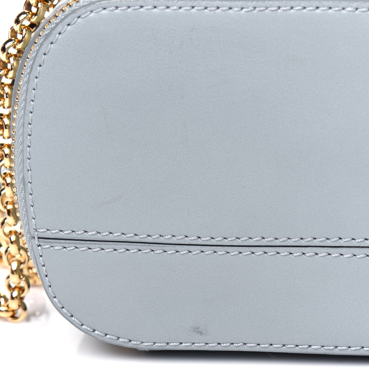 Shiny Calfskin Mini Vanity C Bag Faded Blue