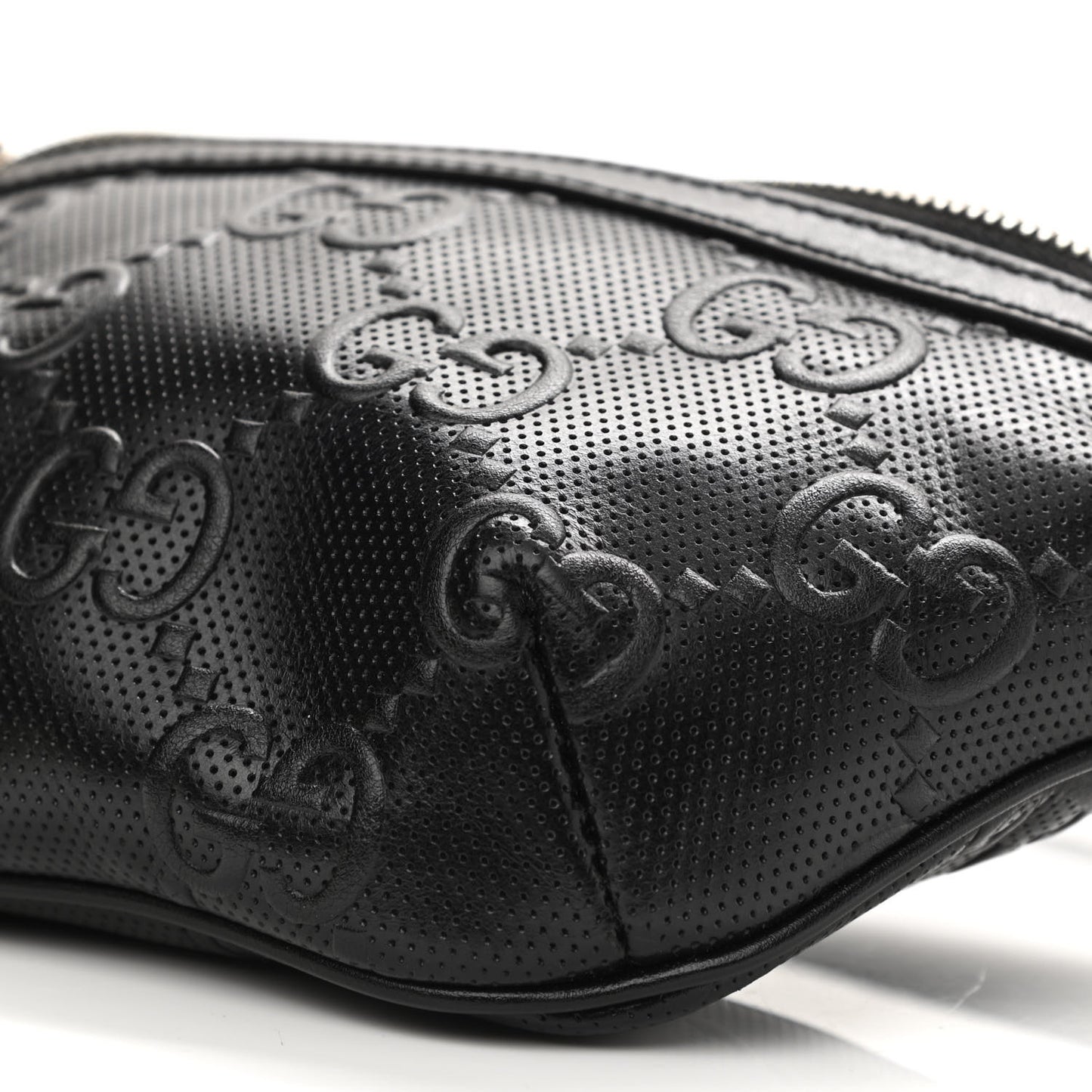 Calfskin GG Tennis Embossed Belt Bag Black