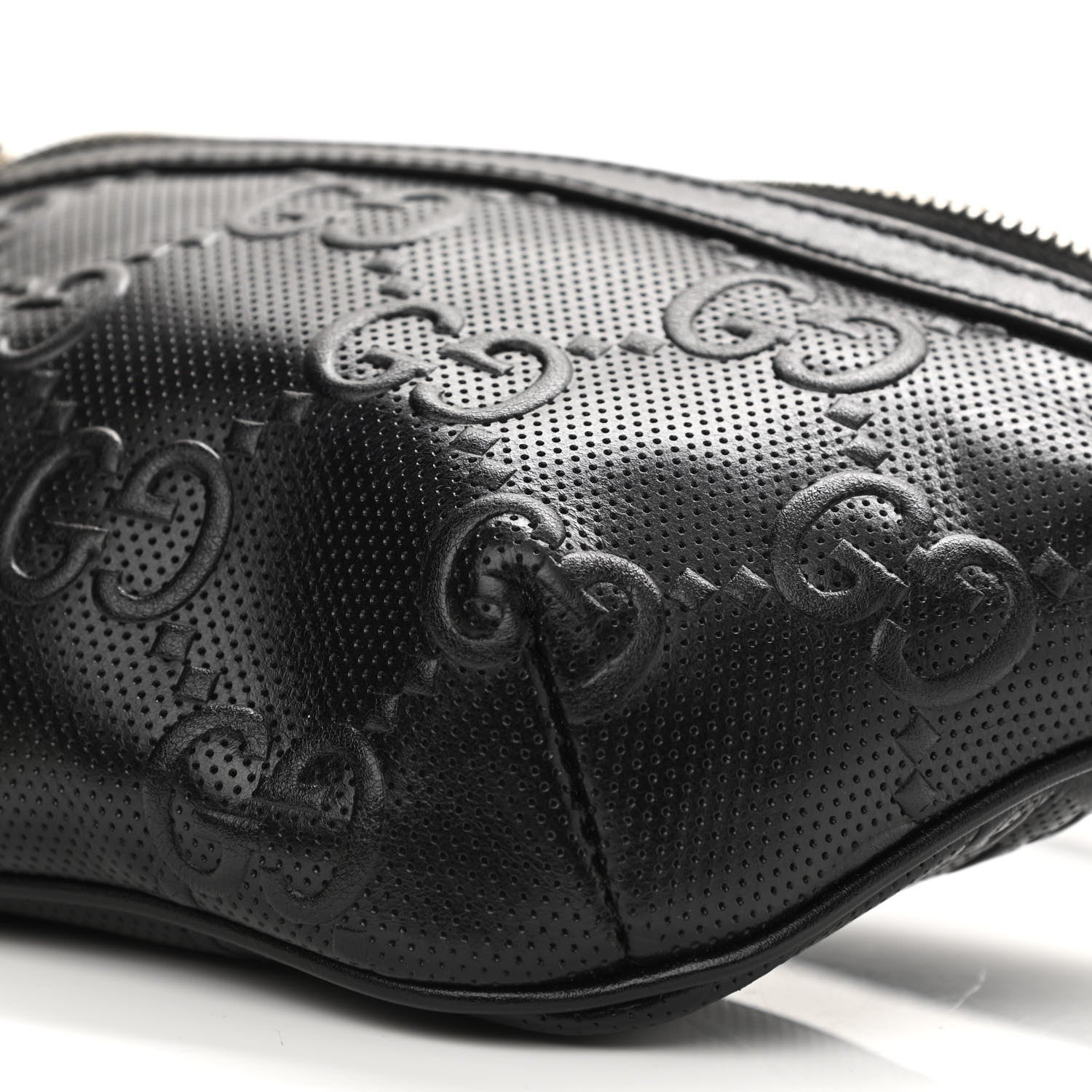 Gucci Calfskin GG Tennis Embossed Belt Bag Black 10 of 10
