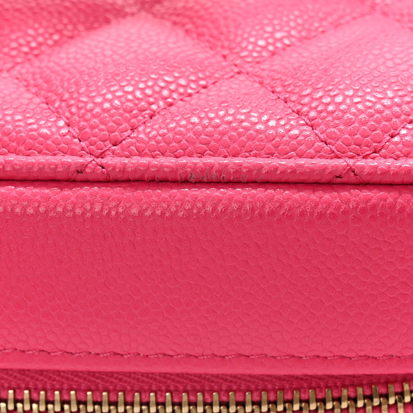 Caviar Quilted Large Vanity Pouch Pink