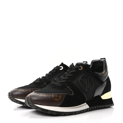 Louis Vuitton Suede Monogram Run Away Sneakers 38.5 Black 4 of 9
