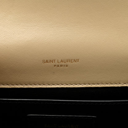 Saint Laurent Crocodile Embossed Nubuck Small Monogram Kate Satchel Nougat Beige 8 of 13