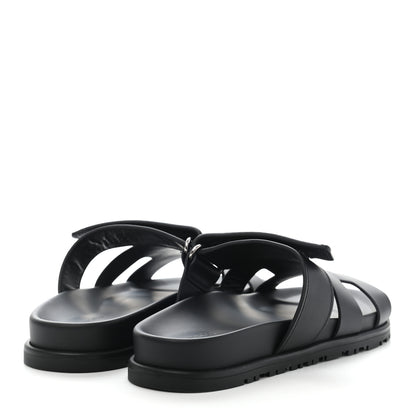 Hermes Calfskin Womens Chypre Sandals 36 Black 4 of 8