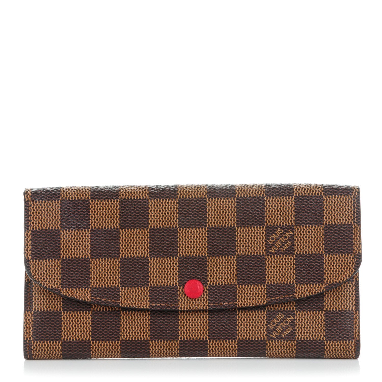 Louis Vuitton Damier Ebene Emilie Wallet Red 1 of 7