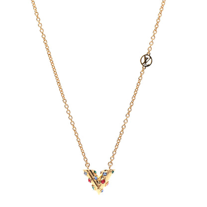 Louis Vuitton Swarovski Essential V Necklace Multicolor Gold 1 of 6