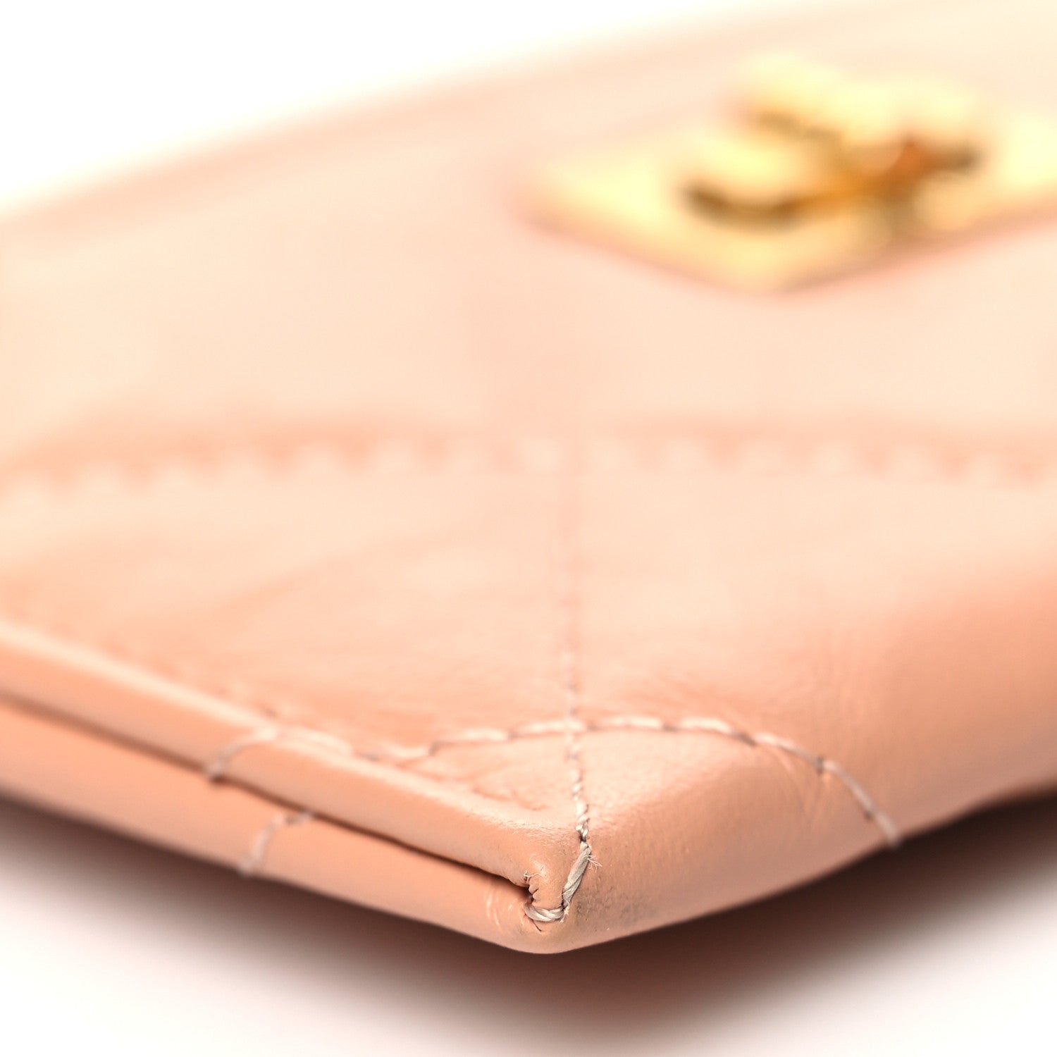 Chanel Aged Calfskin Quilted Reissue Card Holder Beige 10 of 13