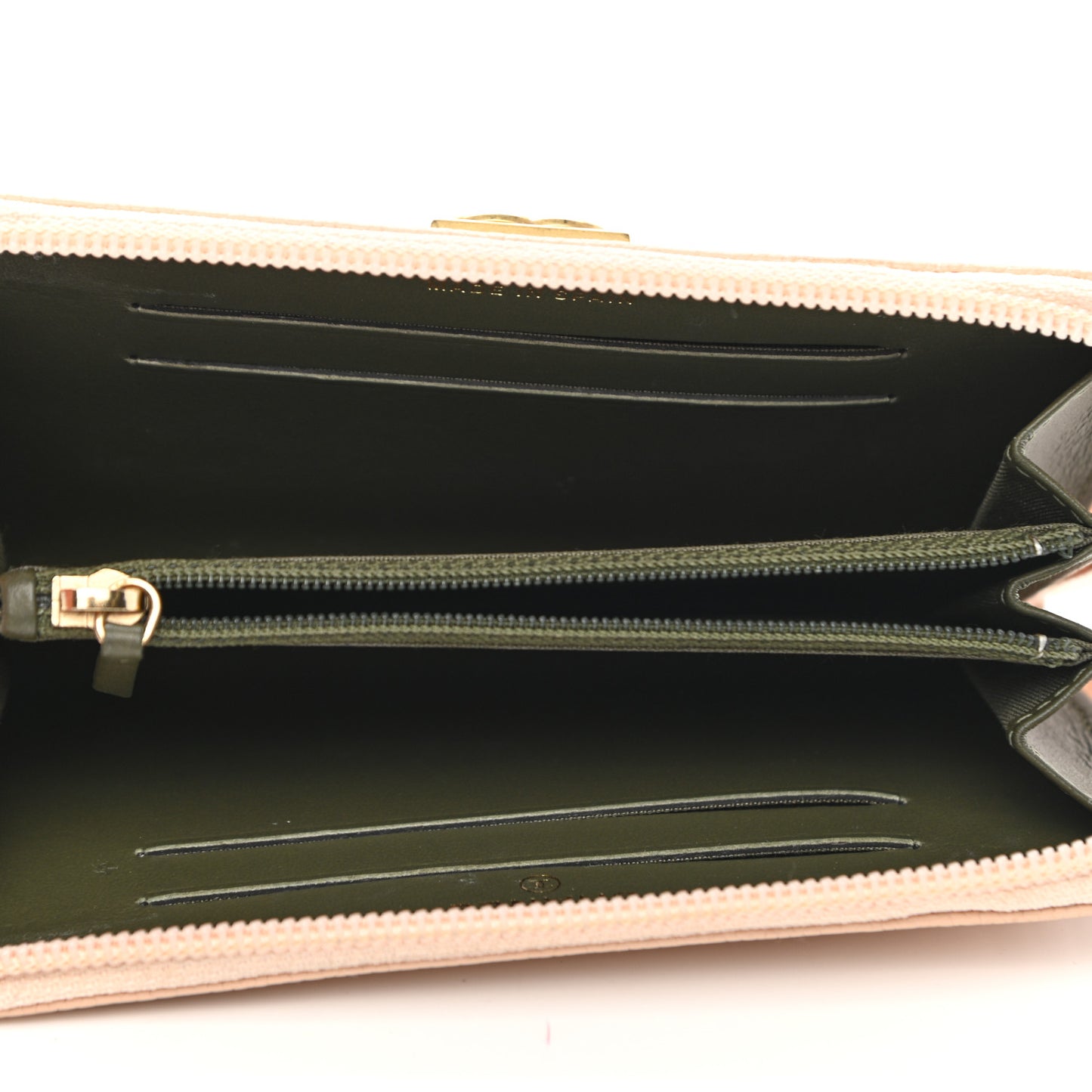 Caviar Quilted Small Boy Zip Around Wallet Beige
