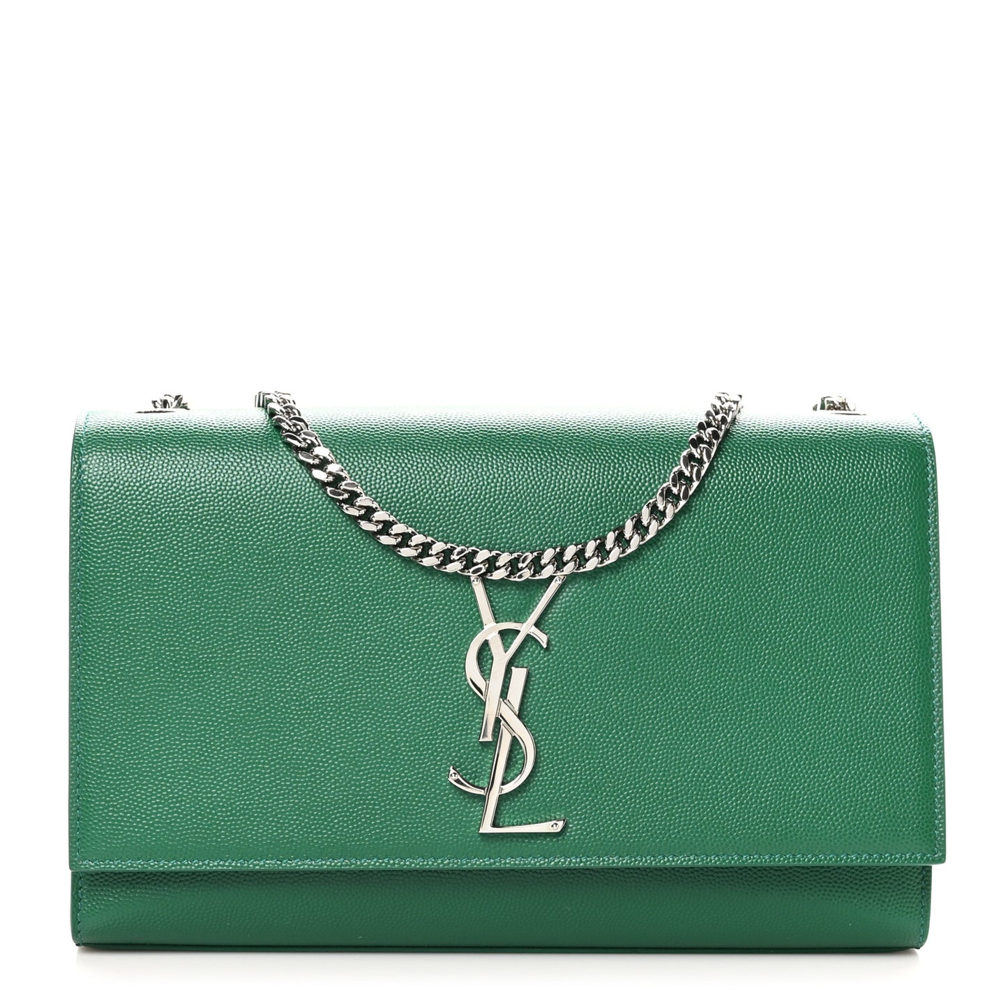 Grain De Poudre Medium Classic Monogram Kate Satchel Brilliant Grass