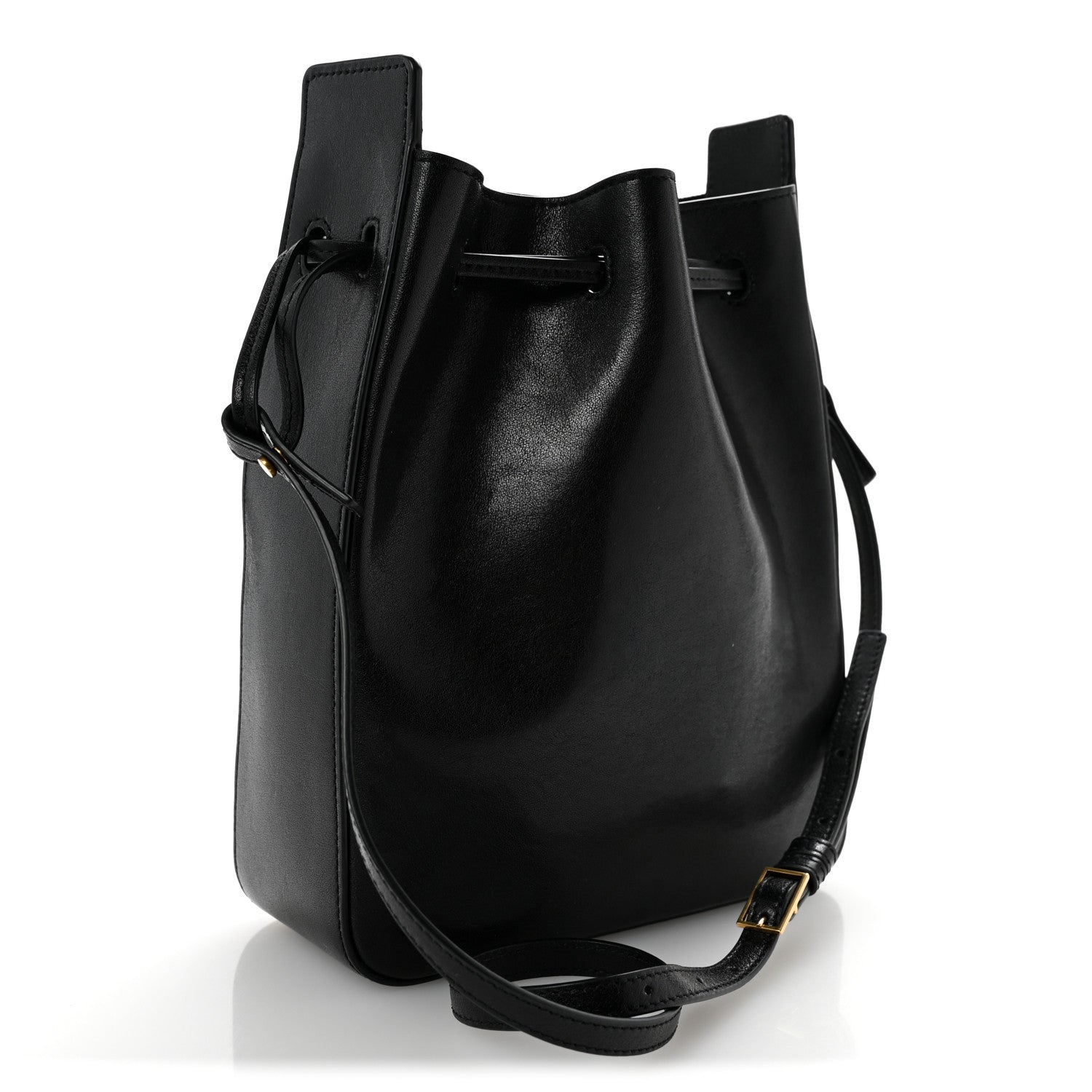 Saint Laurent Calfskin Small Bucket Bag Black 2 of 10
