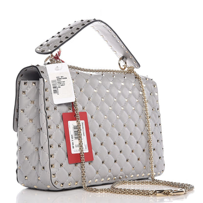 Valentino Garavani Nappa Large Rockstud Spike Shoulder Bag Pastel Grey 4 of 9