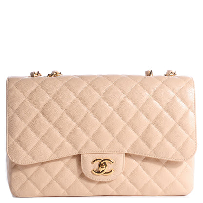 Chanel Caviar Jumbo Single Flap Beige Clair 1 of 7