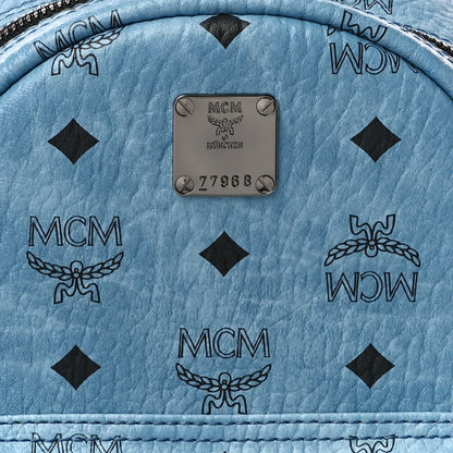MCM Visetos Side Stud Mini Stark Backpack Blue 8 of 10