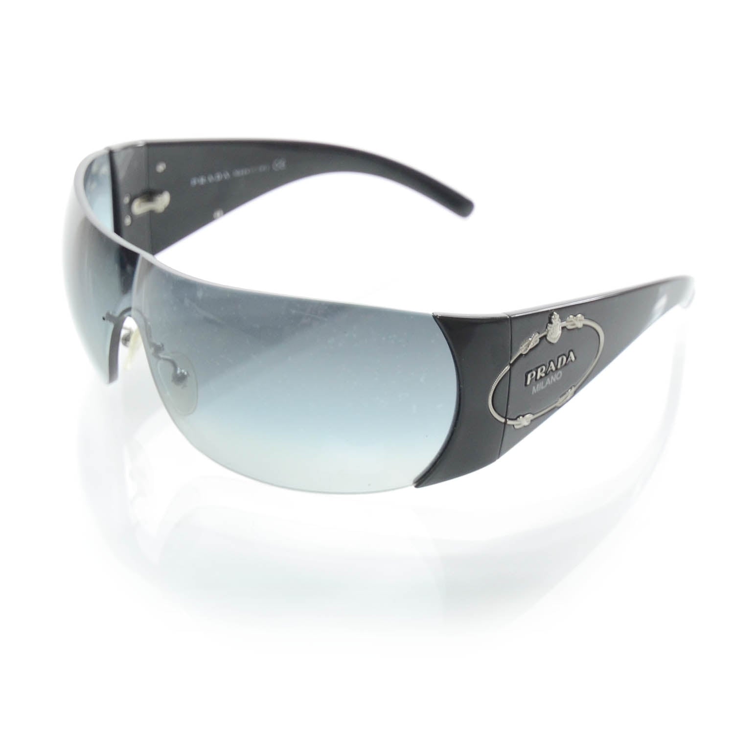 Prada Logo Sunglasses SPR 16H Black 1 of 7