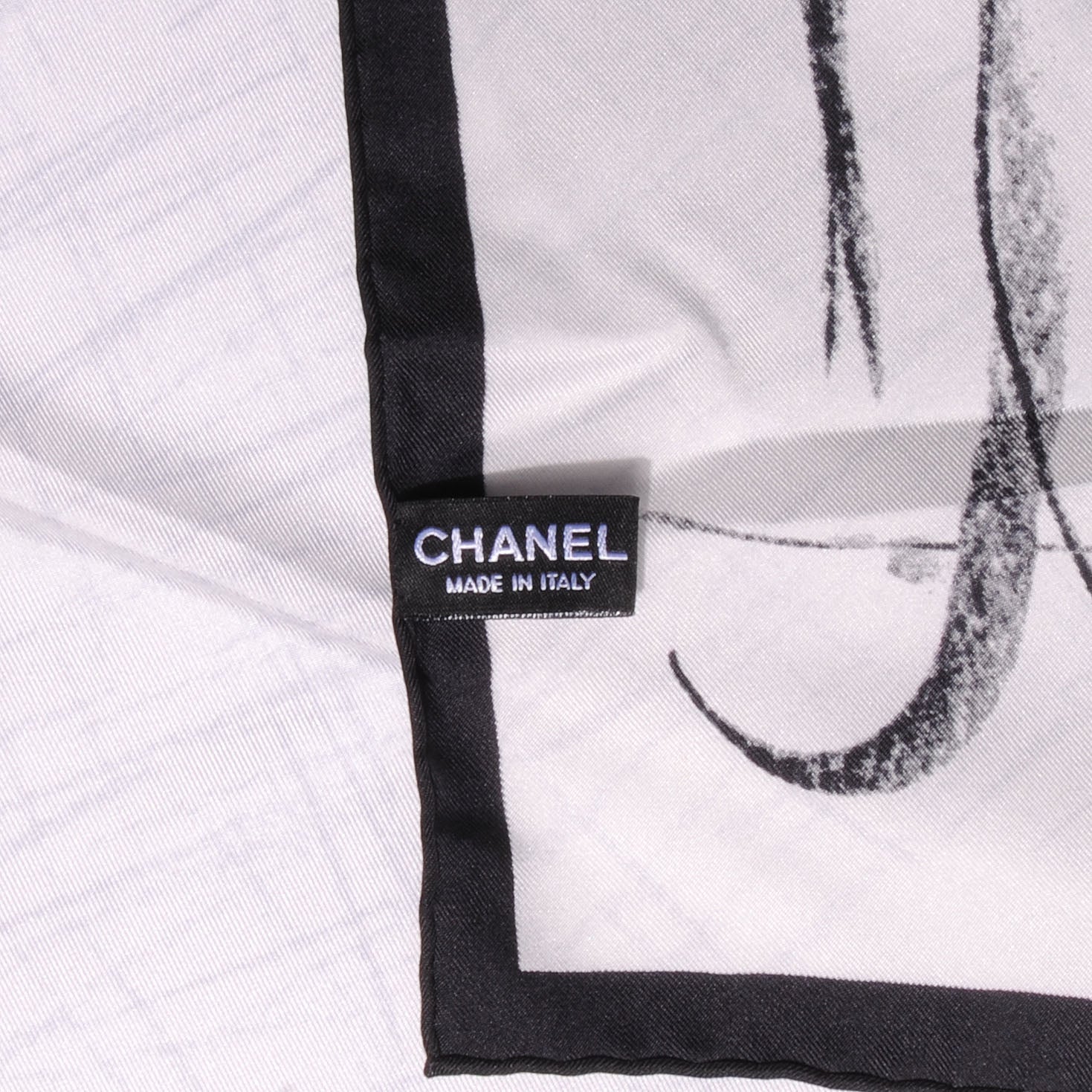 Chanel Silk CC Camellia Square Scarf Black 4 of 5