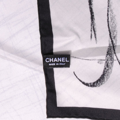 Chanel Silk CC Camellia Square Scarf Black 4 of 5