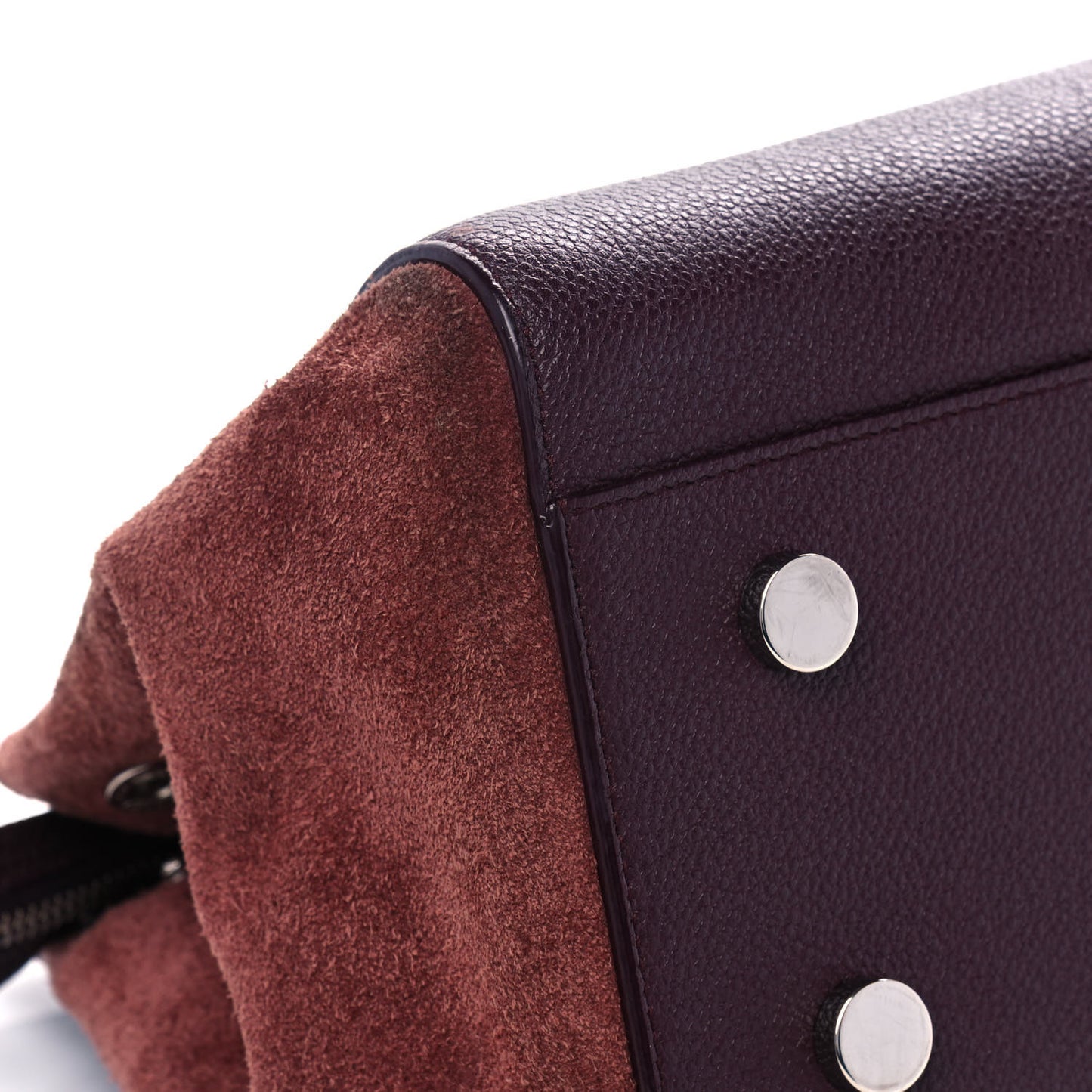 Grained Calfskin Suede Small Cabas Rive Gauche Amaranto