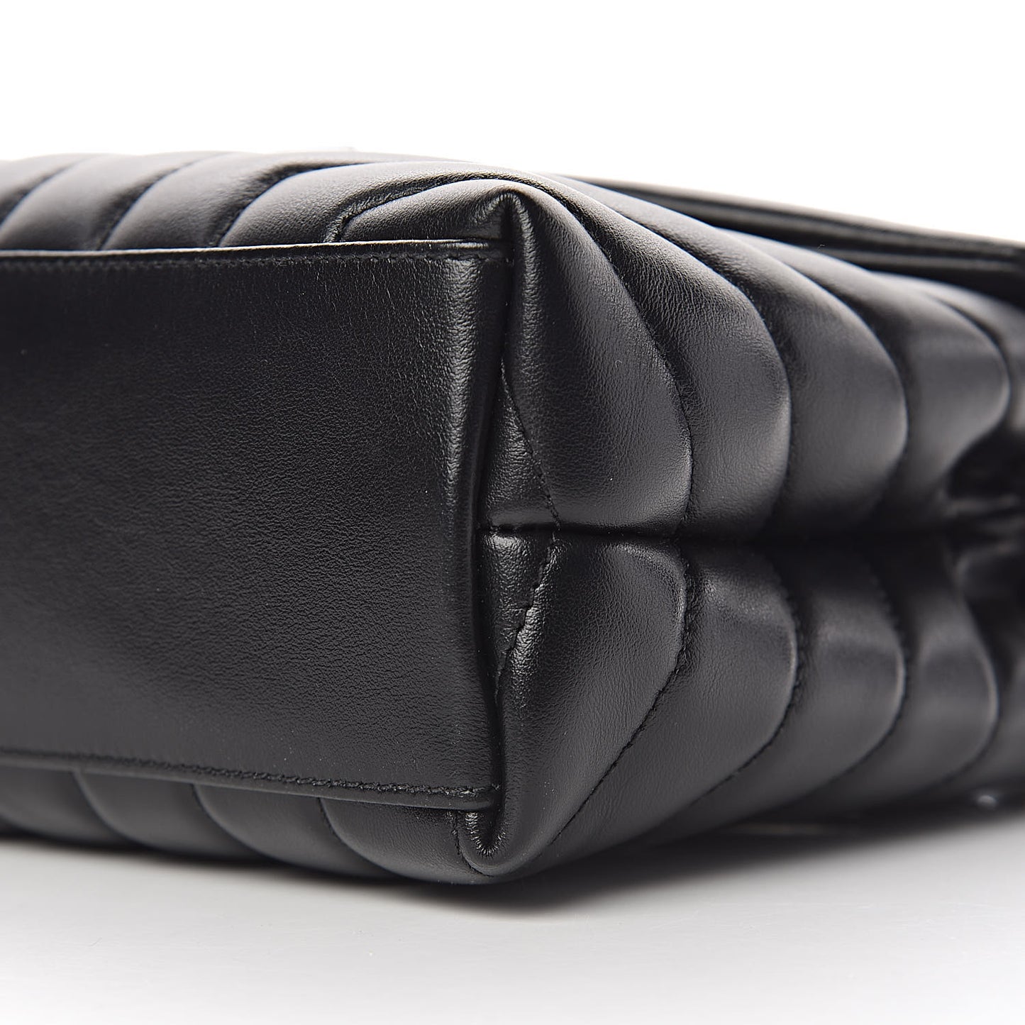 Calfskin Y Quilted Monogram Small Loulou Chain Satchel Black