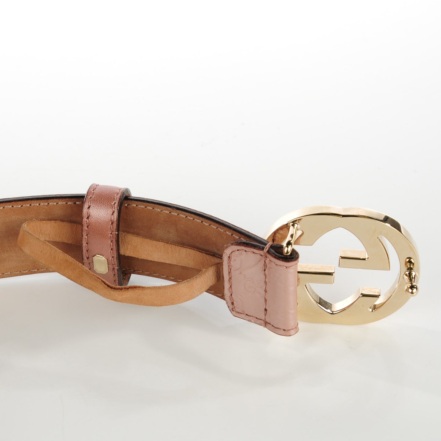 Metallic Microguccissima Interlocking G Belt Black 90 36 Pink