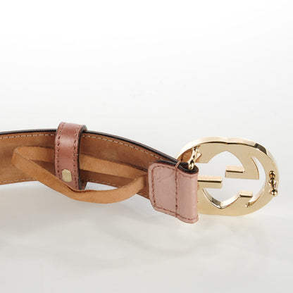 Gucci Metallic Microguccissima Interlocking G Belt Black 90 36 Pink 7 of 9