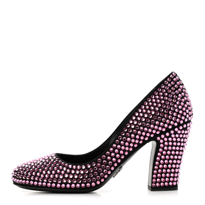 Prada Satin Crystal 85mm Pumps 37 Rosa 1 of 8