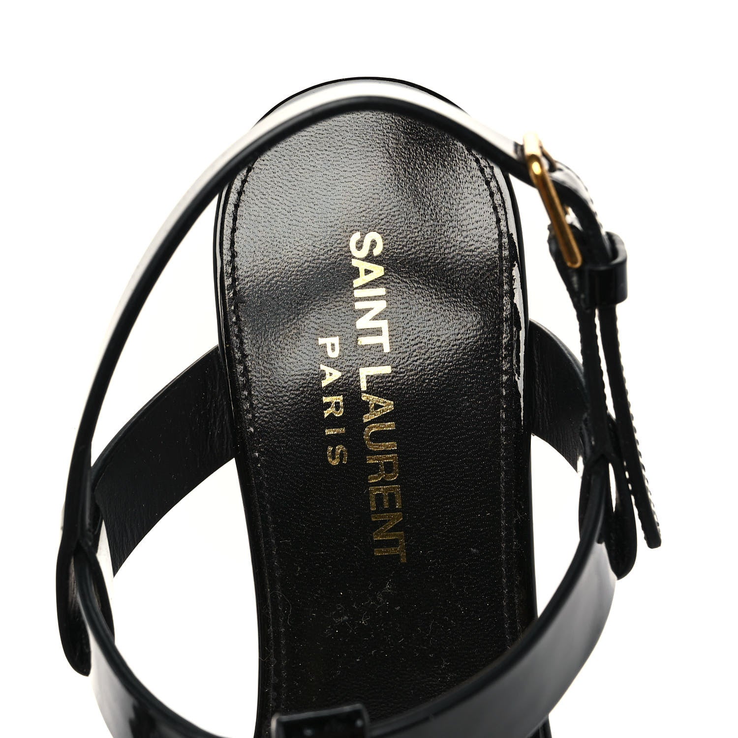 Saint Laurent Patent Calfskin Cassandra 75 Sandals 38 Black 7 of 9