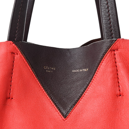 Celine Lambskin Vertical Bi-Color Coeur Cabas Black Red 9 of 14