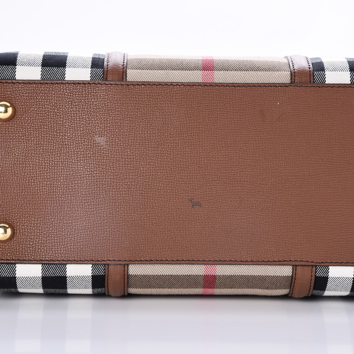 House Check Derby Calfskin Medium Alchester Bowling Bag Tan