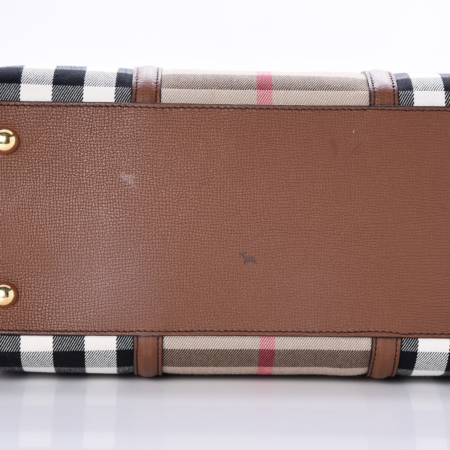 Burberry House Check Derby Calfskin Medium Alchester Bowling Bag Tan 10 of 10