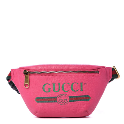Gucci Grained Calfskin Small Logo Belt Bag Box Pink Green 1 of 9