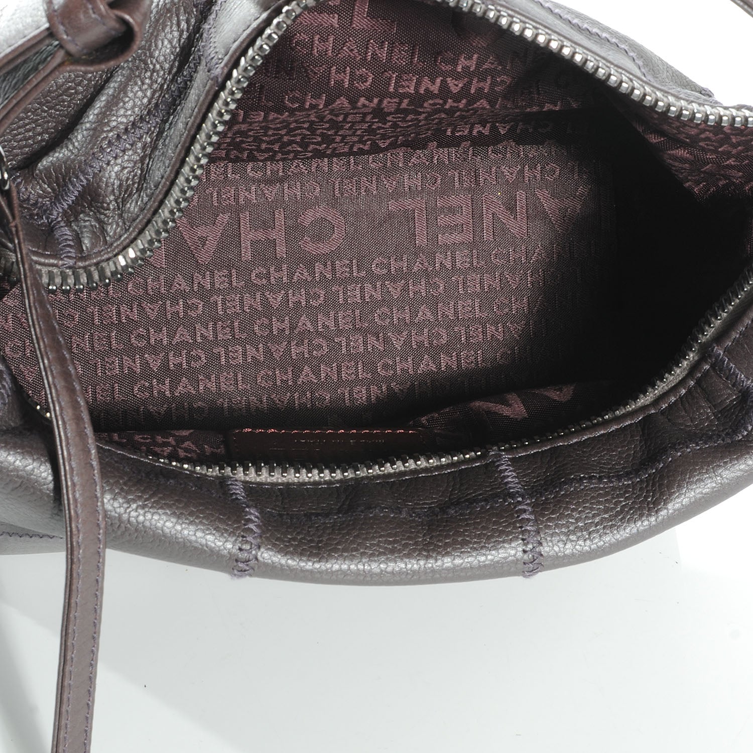 Chanel Caviar Square Stitched Bag Metallic Violet 6 of 8