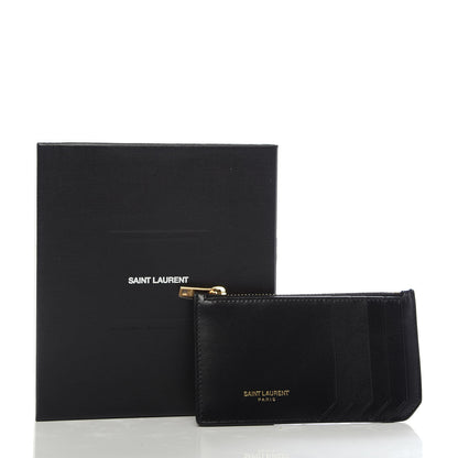 Saint Laurent Calfskin 5 Fragments Zip Pouch Card Holder Black 8 of 8