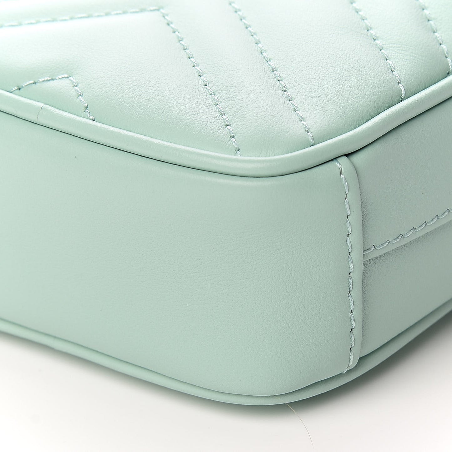 Calfskin Matelasse Mini GG Marmont Crossbody Bag Water Green