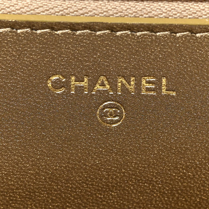 Chanel Metallic Lambskin Quilted CC Wallet On Chain WOC Gold 6 of 9