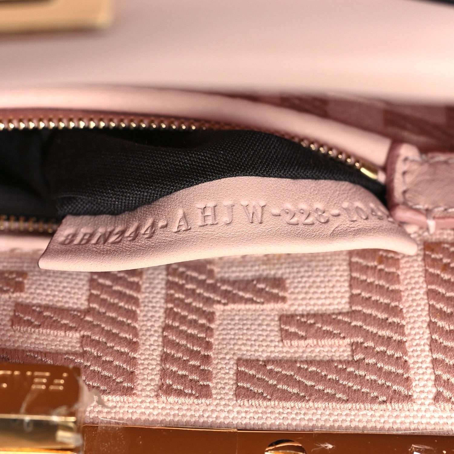 Fendi Vitello Seta Canvas FF Embroidered Mini Peekaboo Iconic Satchel Rosa Confetto 7 of 10