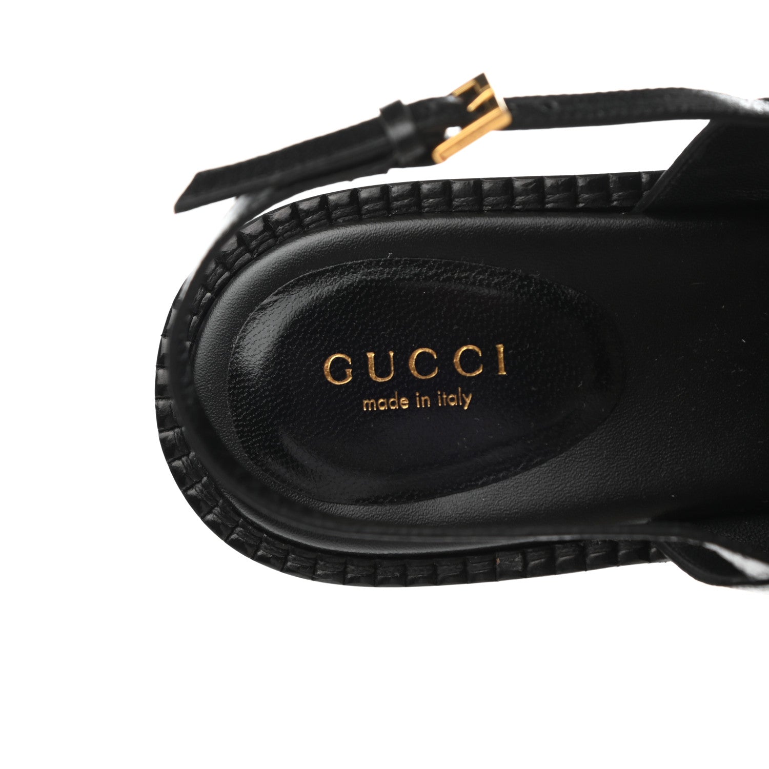 Gucci Calfskin Chain Thong Sandals 39 Black 7 of 7