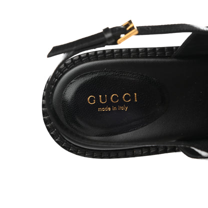 Gucci Calfskin Chain Thong Sandals 39 Black 7 of 7