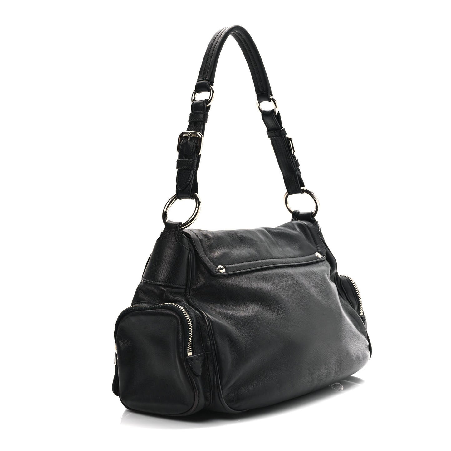 Cervo Antik Easy A Foldover Pushlock Flap Shoulder Bag Black