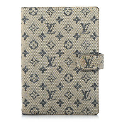 Louis Vuitton Mini Lin Small Ring Agenda Cover Blue 1 of 7