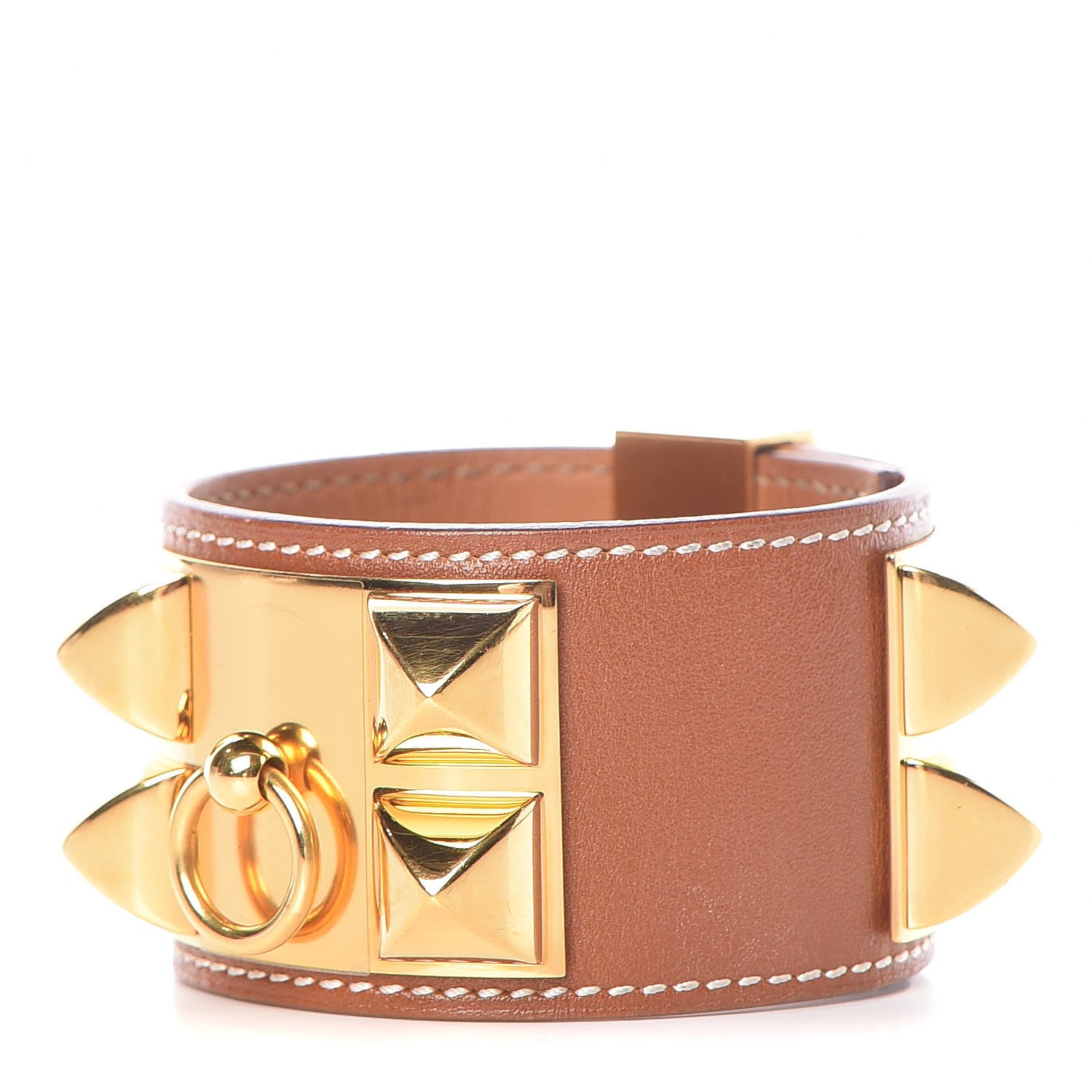 Hermes Barenia Collier de Chien CDC Bracelet S Fauve 1 of 5