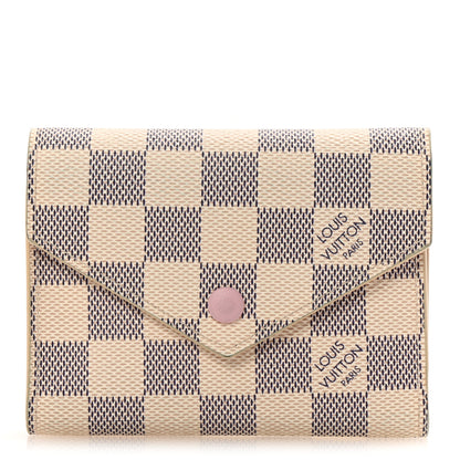 Louis Vuitton Damier Azur Victorine Wallet Rose Ballerine 1 of 7