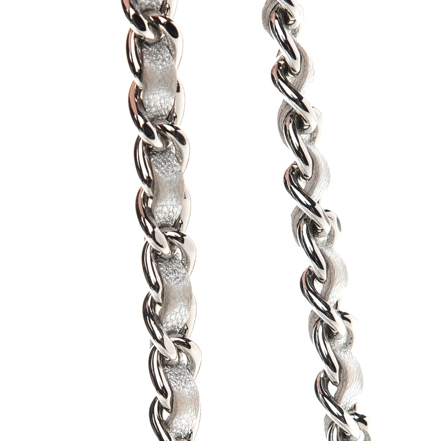 Chanel Metallic Lambskin Quilted Wallet On Chain WOC Silver 10 of 13