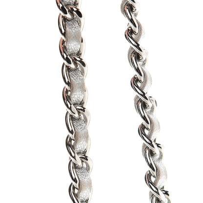Chanel Metallic Lambskin Quilted Wallet On Chain WOC Silver 10 of 13