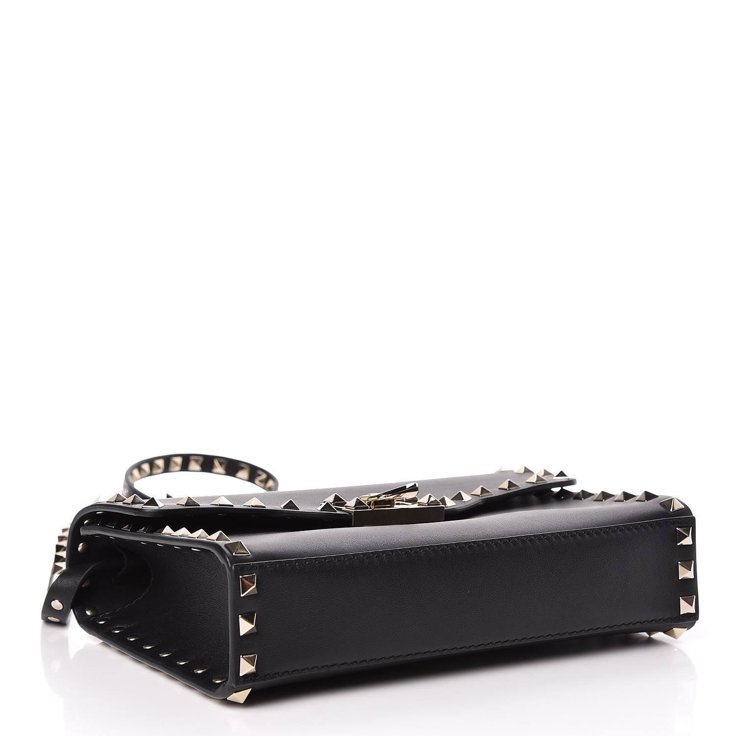 Valentino Garavani Vitello Medium Rockstud Flip Lock Crossbody Bag Black 4 of 9