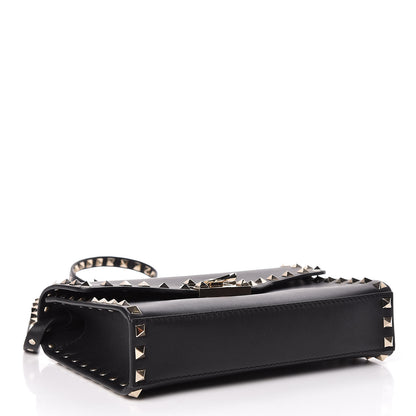 Valentino Garavani Vitello Medium Rockstud Flip Lock Crossbody Bag Black 4 of 9