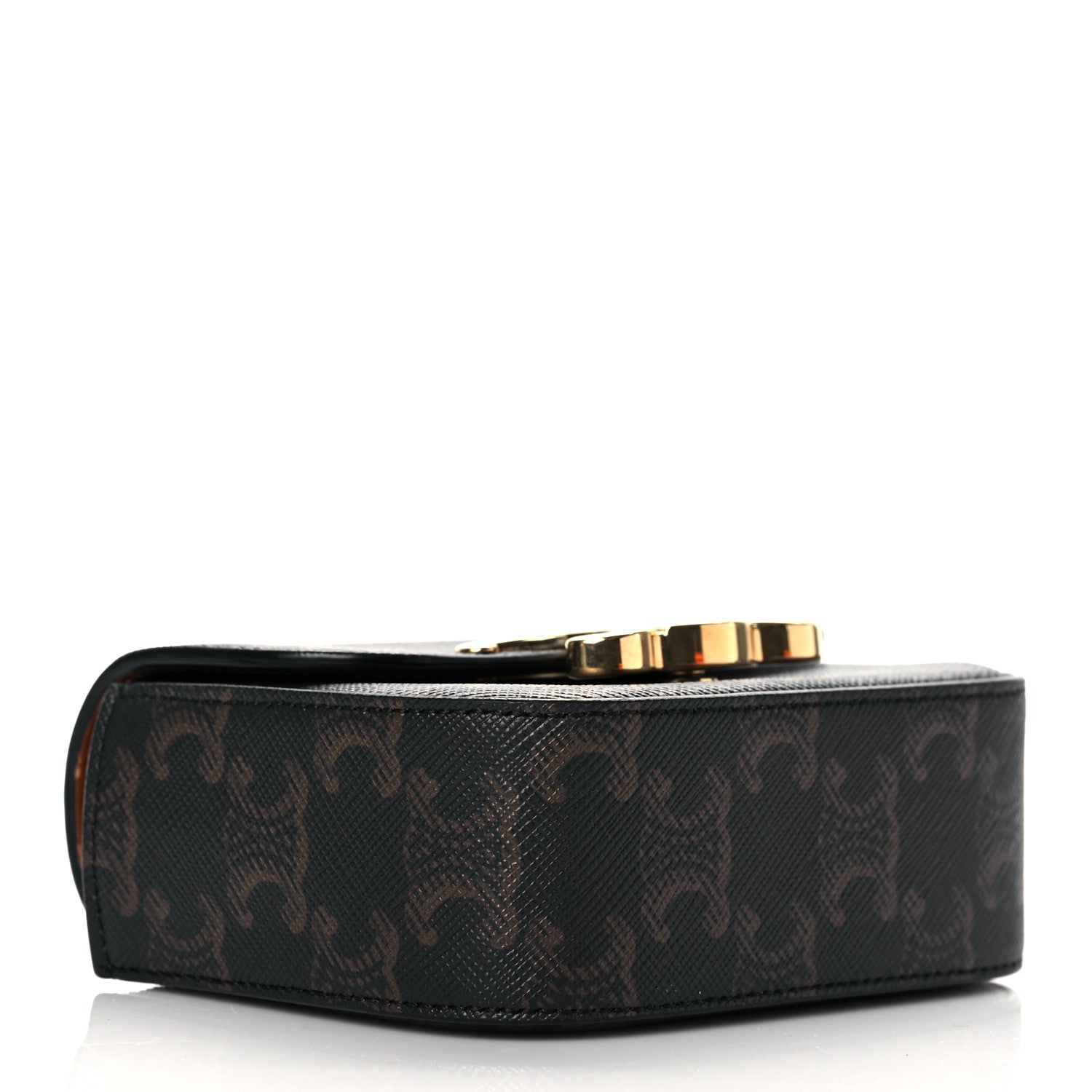 Celine Triomphe Canvas Calfskin Mini Triomphe Tan 4 of 10